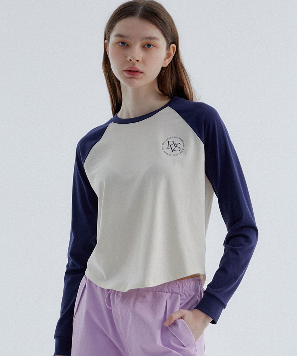 레이버러스(RAVEROUS) RVS 라글랑 티셔츠 네이비