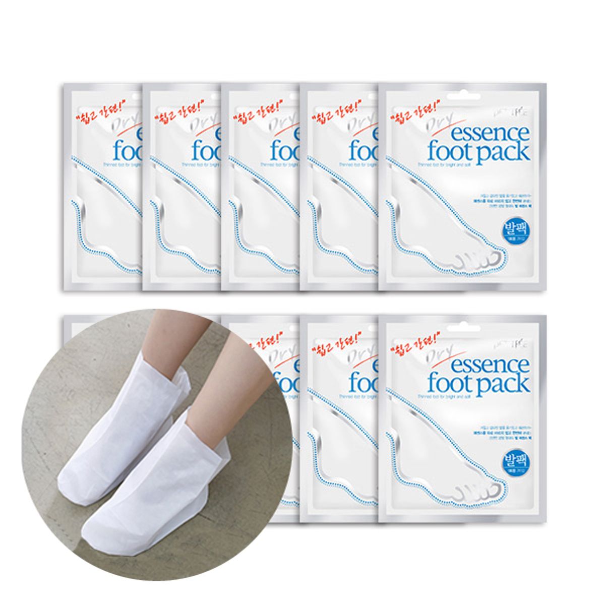쁘띠페(PETITFEE) 드라이 에센스 풋 팩 10개