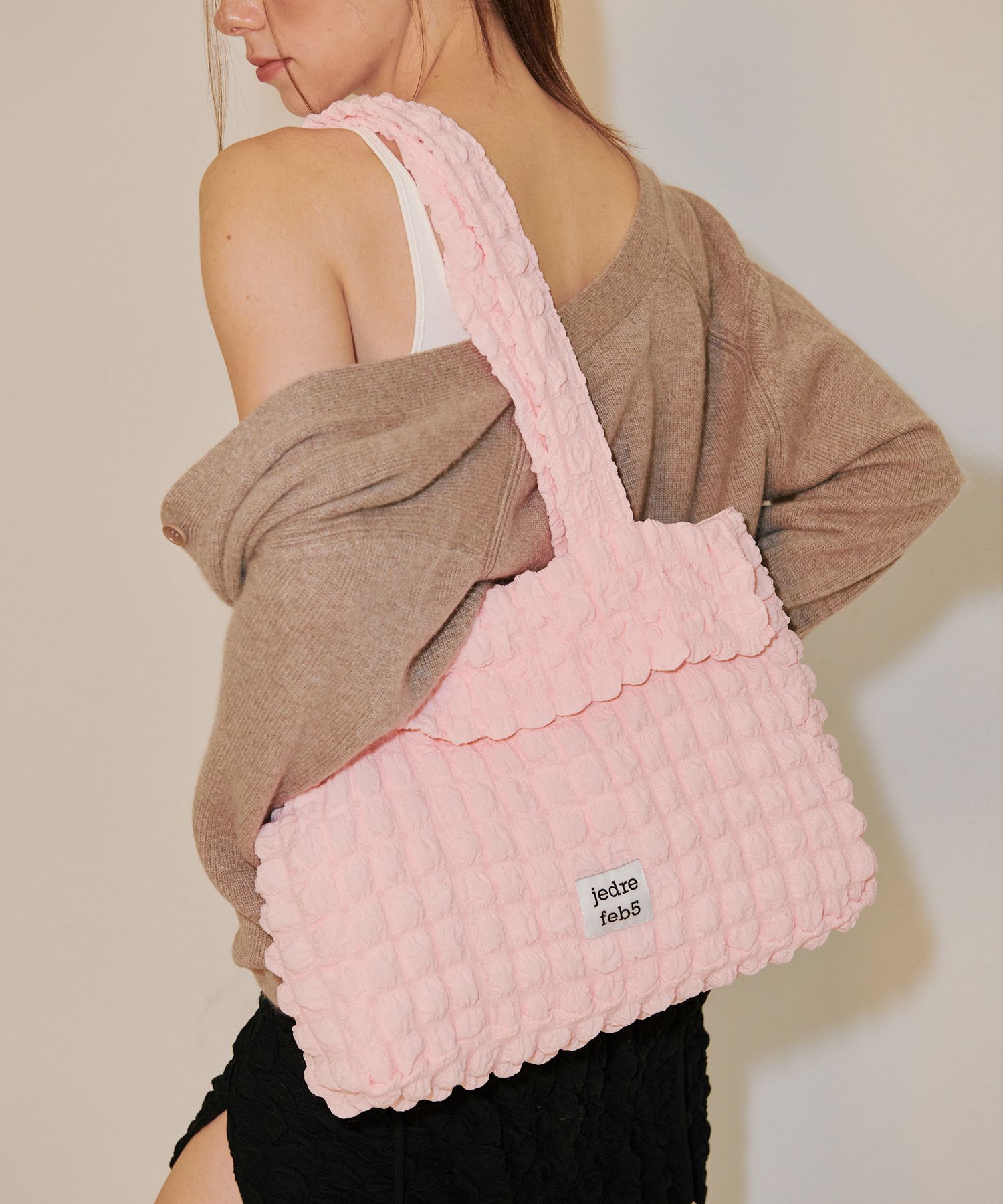 ☆JEDREFEB5☆ Croffle shoulder bag wine MUSINSA | JEDREFEB5 Croffle shoulder bag wine