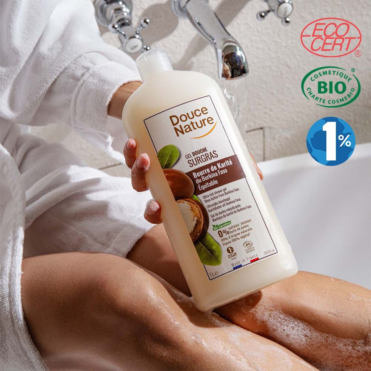 두스나뚜르(DOUCE NATURE) 프랑스 오가닉 약산성 바디워시 시어버터 1,000ml