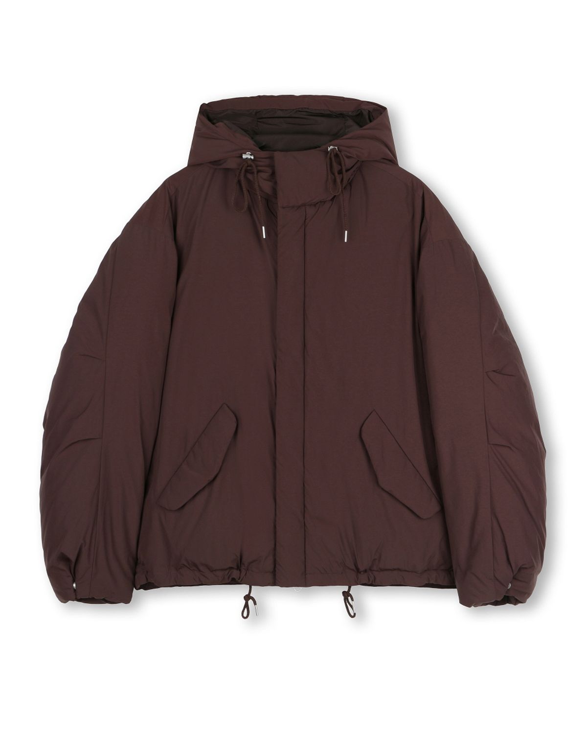 비슬로우(BESLOW) OVERSIZED M65 HOOD SHORT DOWN PARKA BROWN