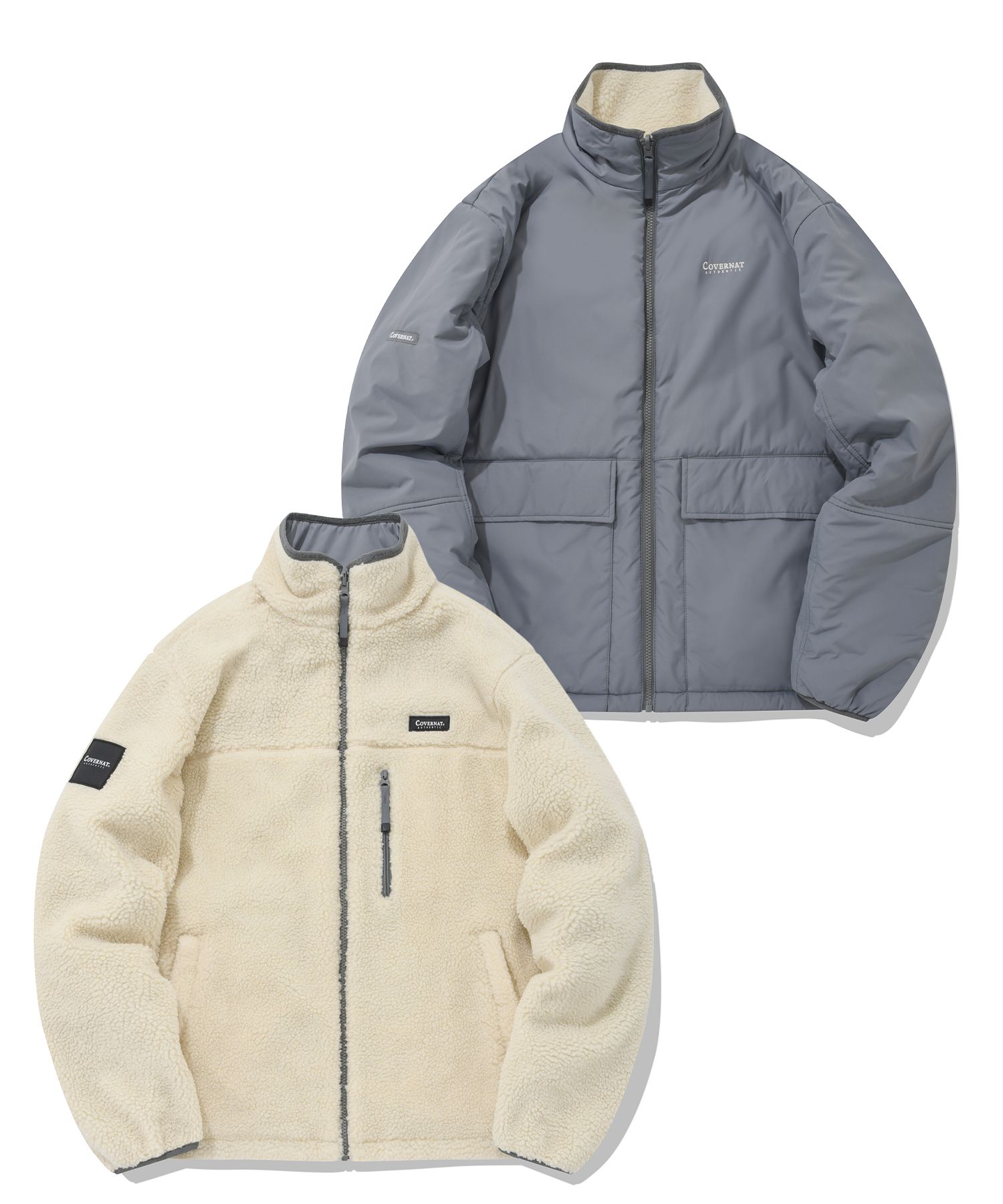 MUSINSA公式 | COVERNAT リバーシブルシェルパジップアップジャケット 