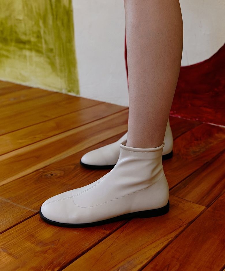 EVAN spanx rounded ankle boots - 3color 라운드 스판 앵클부츠