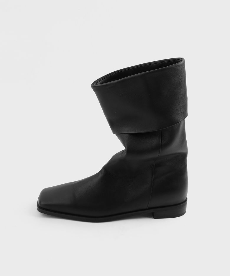 PETER soft leather folded half boots - 4color 소프트 레더 폴딩 하프부츠