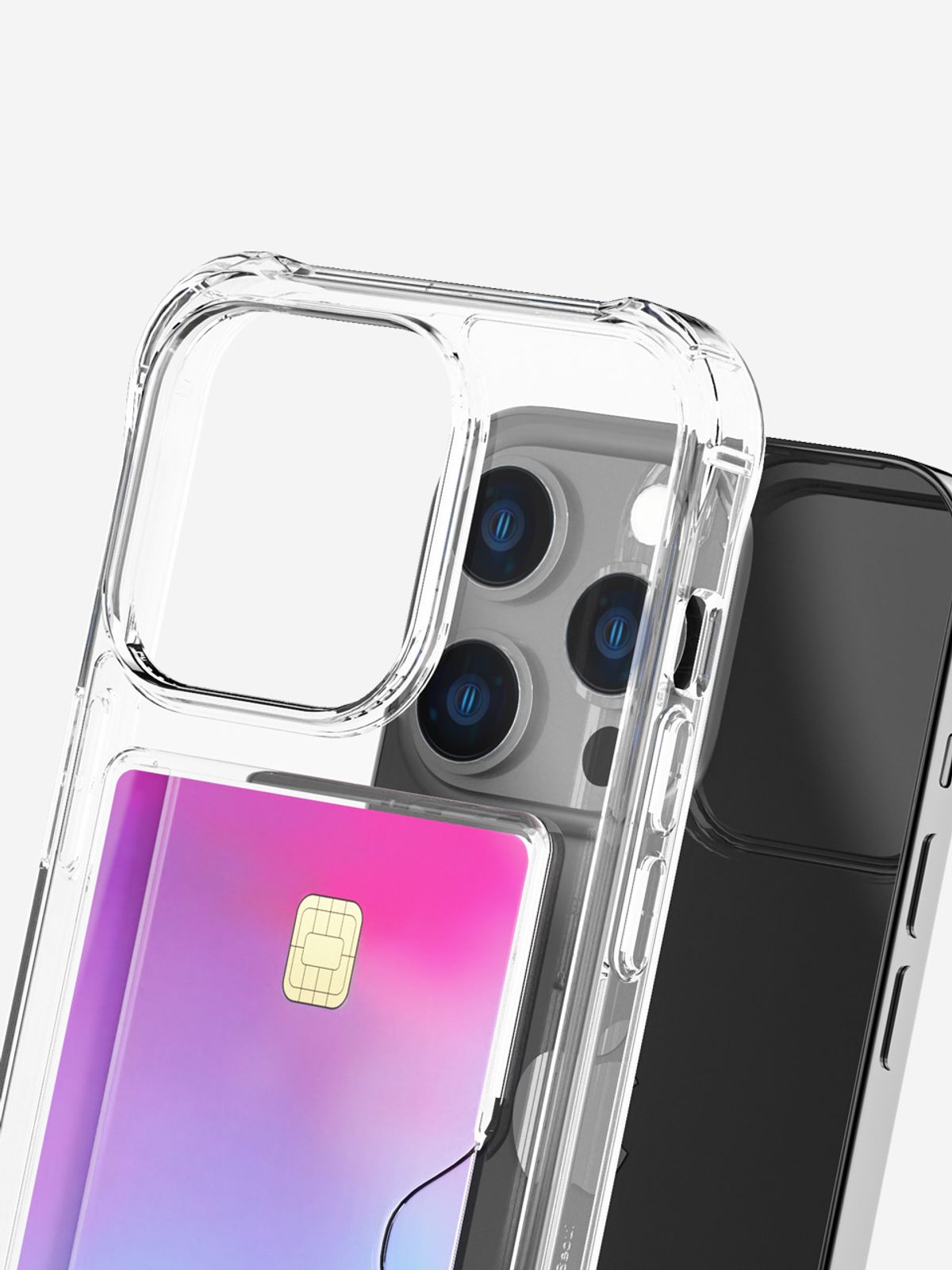 디자인스킨(DESIGNSKIN) 아이폰14/프로/플러스/프로맥스 피닉스 프로 카드슬롯 케이스-클리어