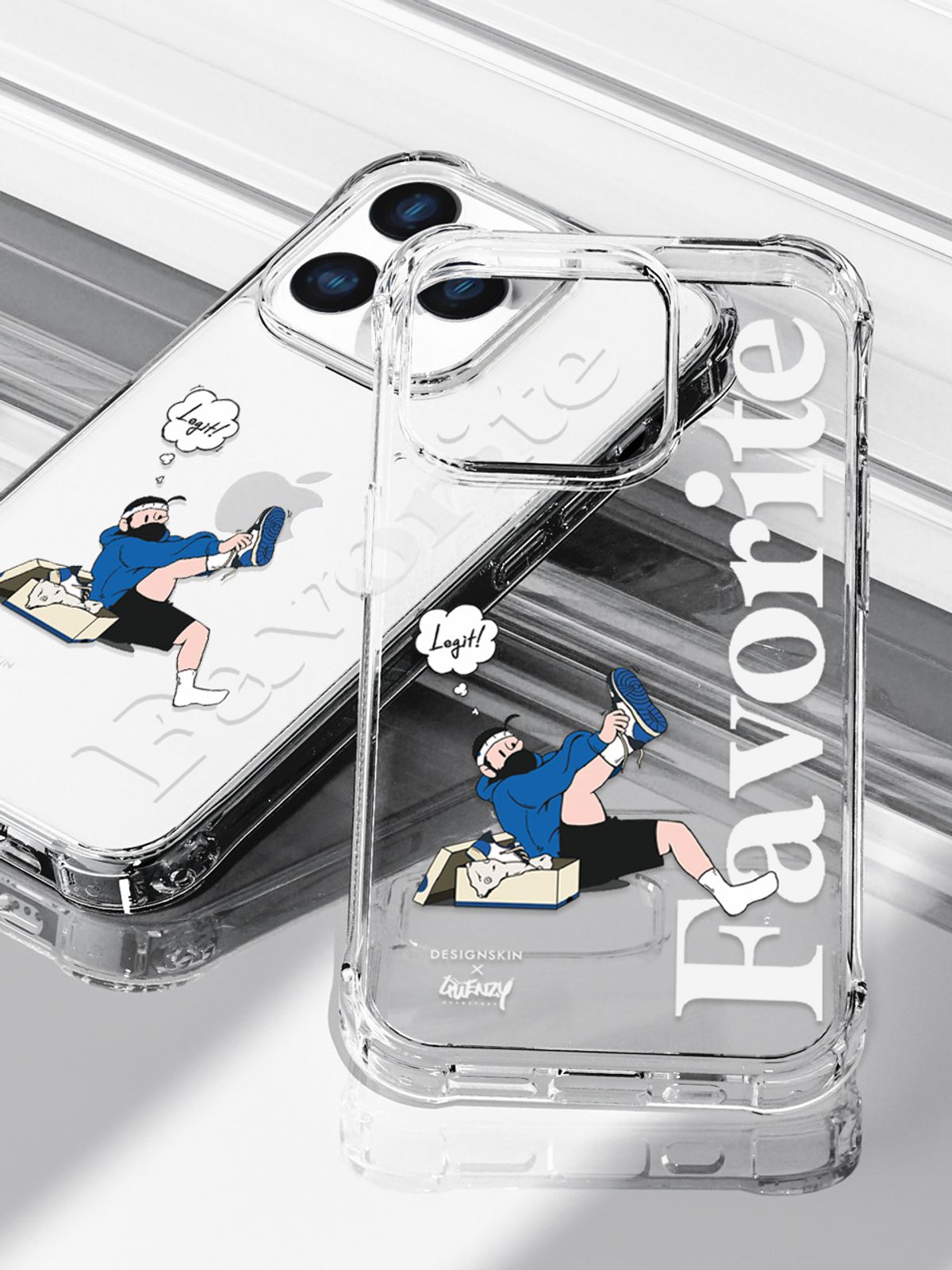 디자인스킨(DESIGNSKIN) 아이폰14/프로/플러스/프로맥스 피닉스 프로 클리어 그래픽 케이스-퀸지/페이보릿