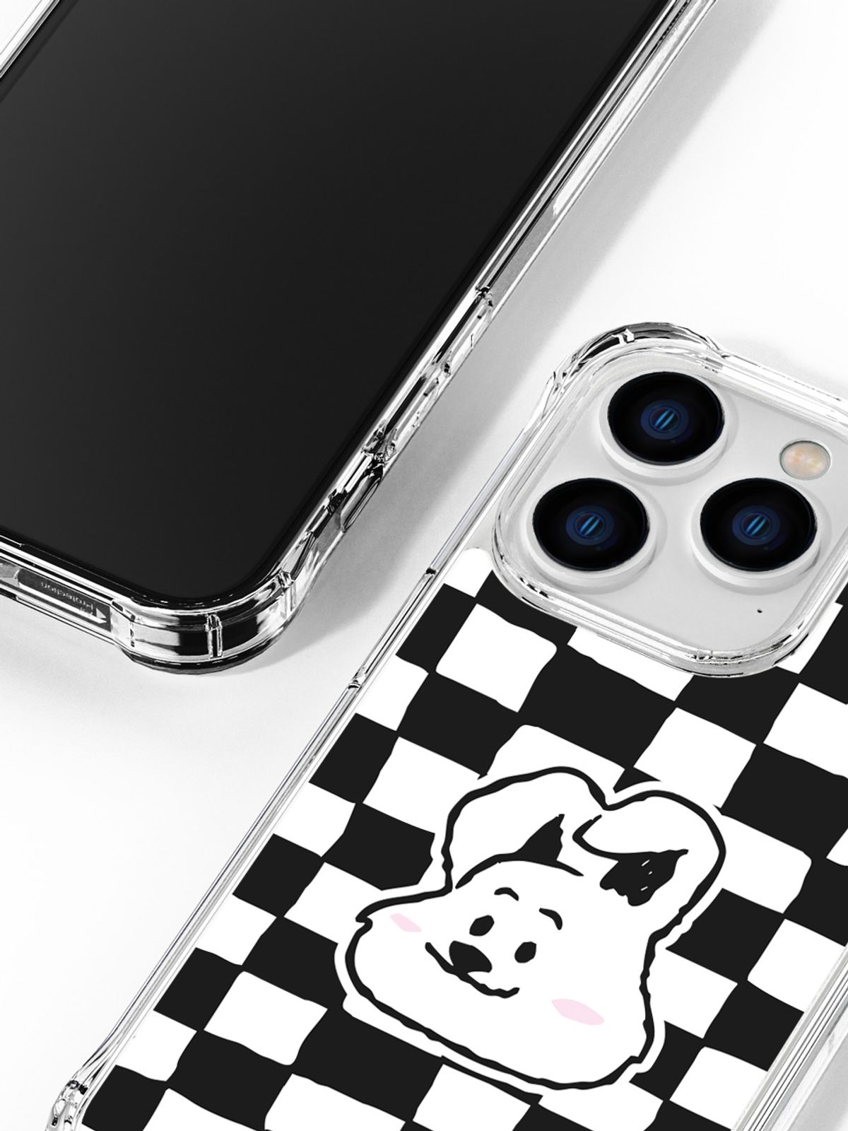 디자인스킨(DESIGNSKIN) 아이폰14/프로/플러스/프로맥스 피닉스 프로 클리어 그래픽 케이스-아트인카트/체커보드 레빗