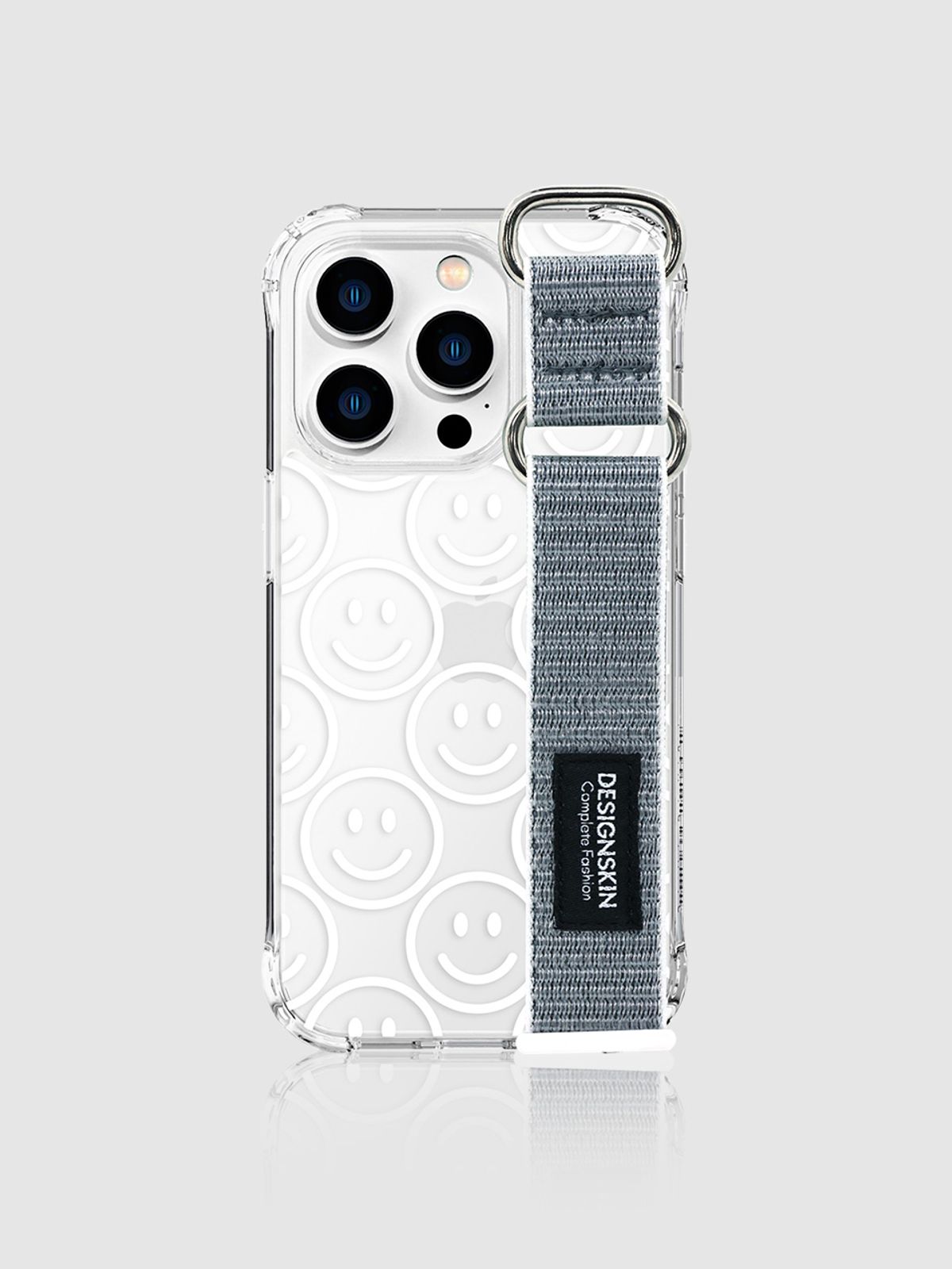 디자인스킨(DESIGNSKIN) 아이폰 15/14 피닉스 프로 스포티스트랩 케이스-스마일 그레이