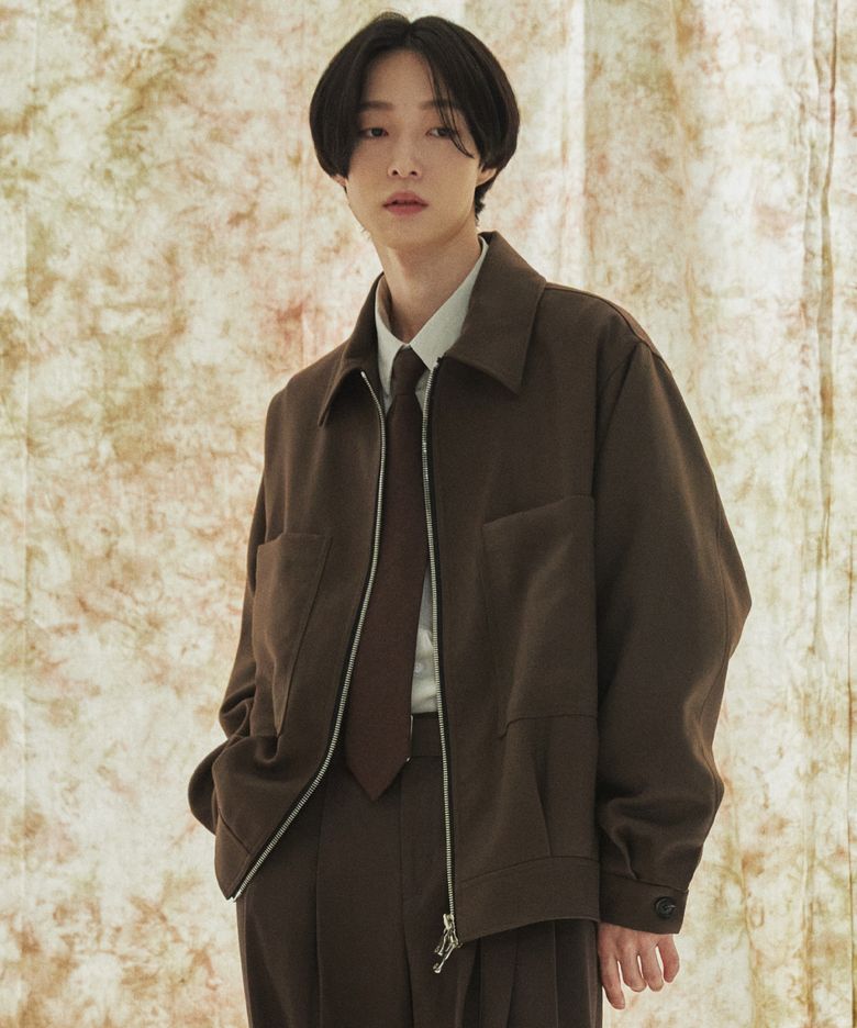 볼드 울 집업 자켓 브라운
