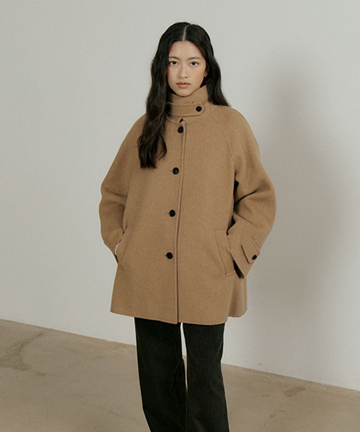 링서울(LINGSEOUL) handmade wool half coat-camel