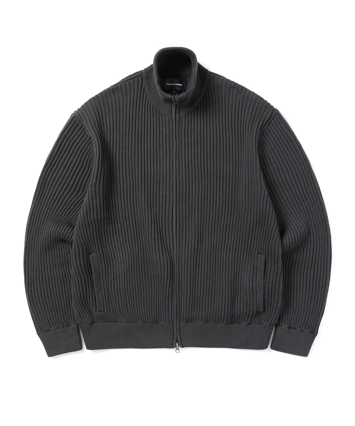 thisisneverthat ブラック カーディガン L MUSINSA公式 | thisisneverthat Full Zip Cardigan Charcoal