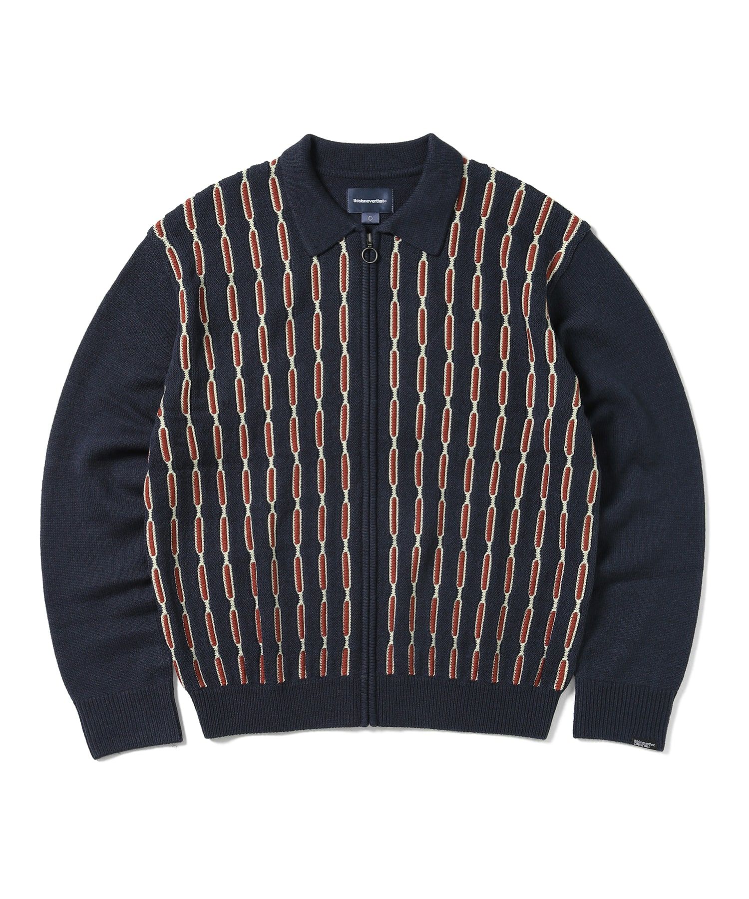 カーディガン thisisneverthat chain zip up polo MUSINSA | thisisneverthat Chain Zip Up Polo Navy