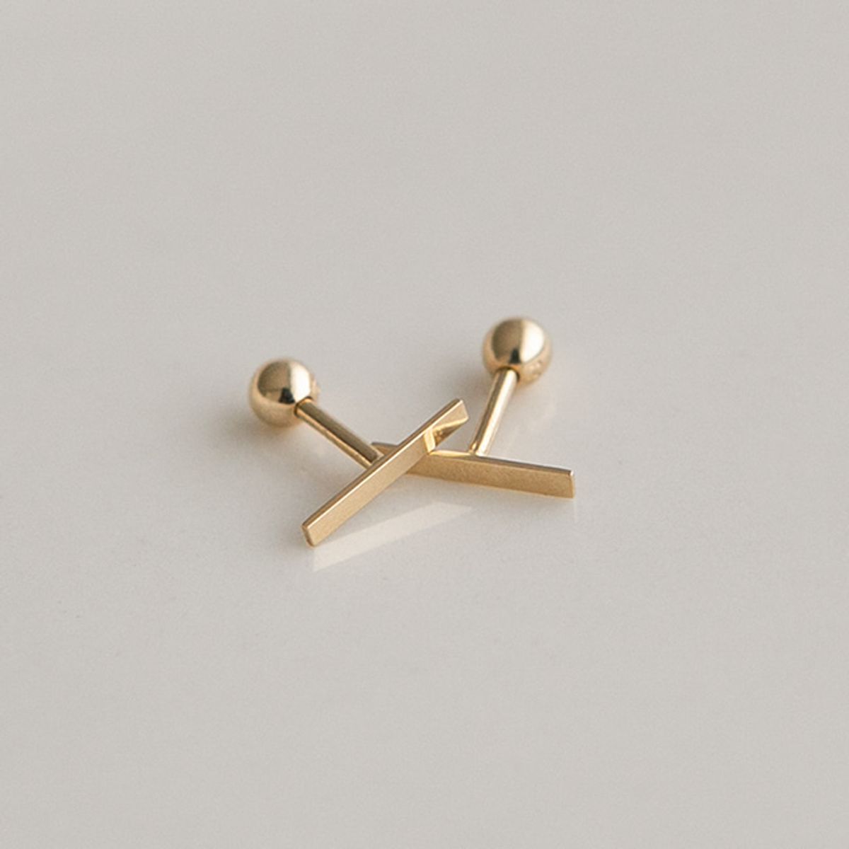 룬느(LUNNE) 14k 데일리 스틱 바 피어싱 (14k골드)(바두께1mm) #PIB05