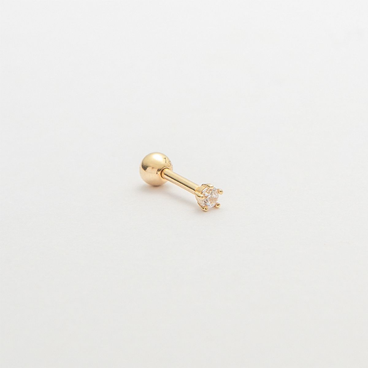 룬느(LUNNE) 14k 2mm 5프롱 미니 큐 피어싱 (14k골드)(바두께1mm) #PIB09
