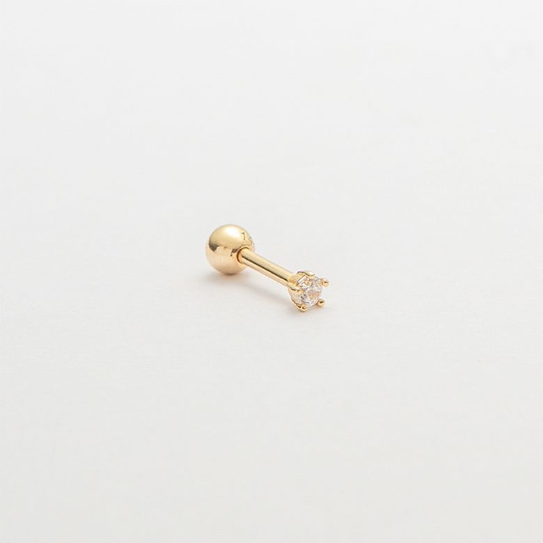 14k 2mm 5프롱 미니 큐 피어싱 (14k골드)(바두께1mm) #PIB09