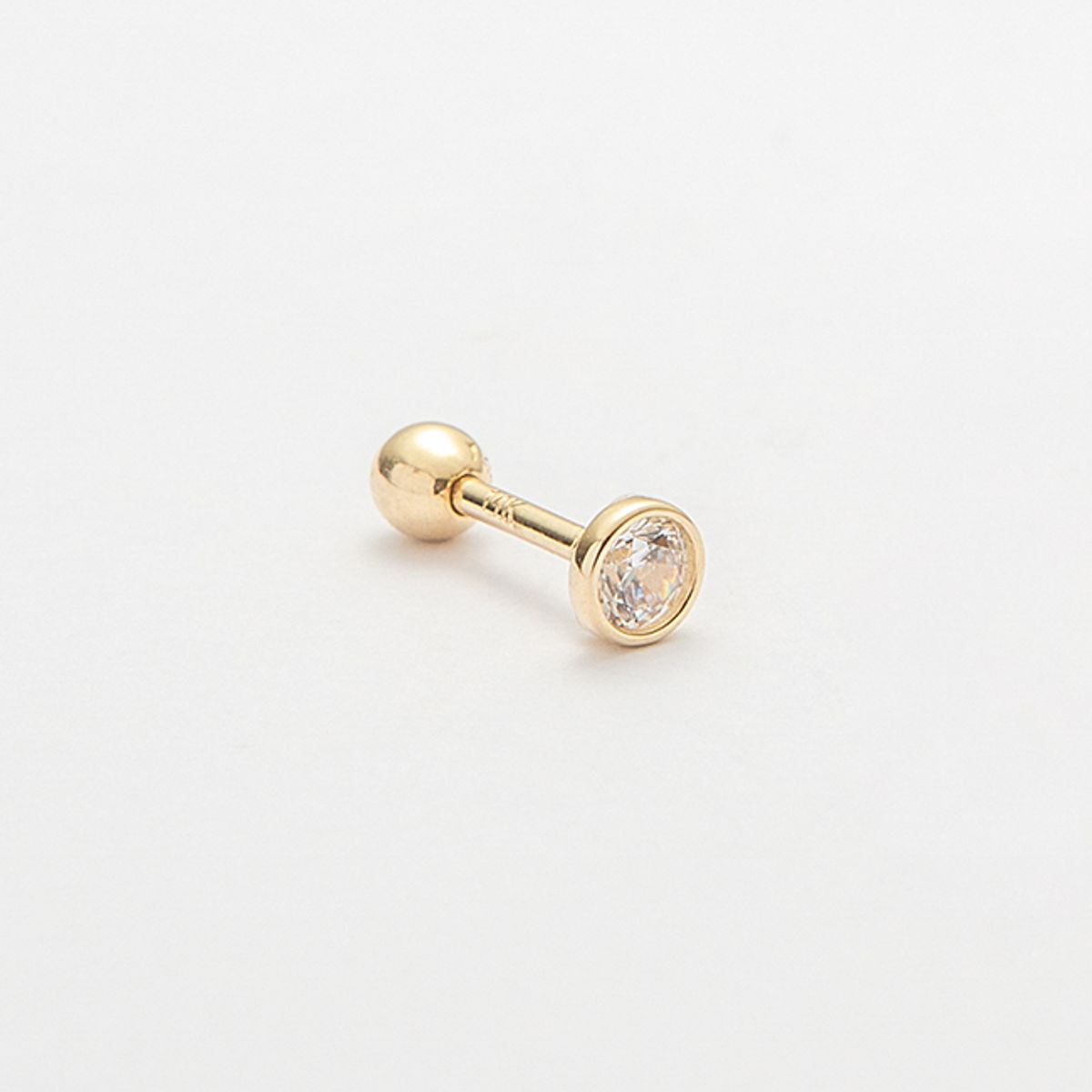 룬느(LUNNE) 14k 라운드 큐 피어싱 (14k골드)(바두께1mm) #PIB11