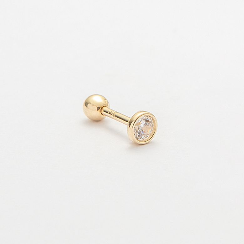 14k 라운드 큐 피어싱 (14k골드)(바두께1mm) #PIB11