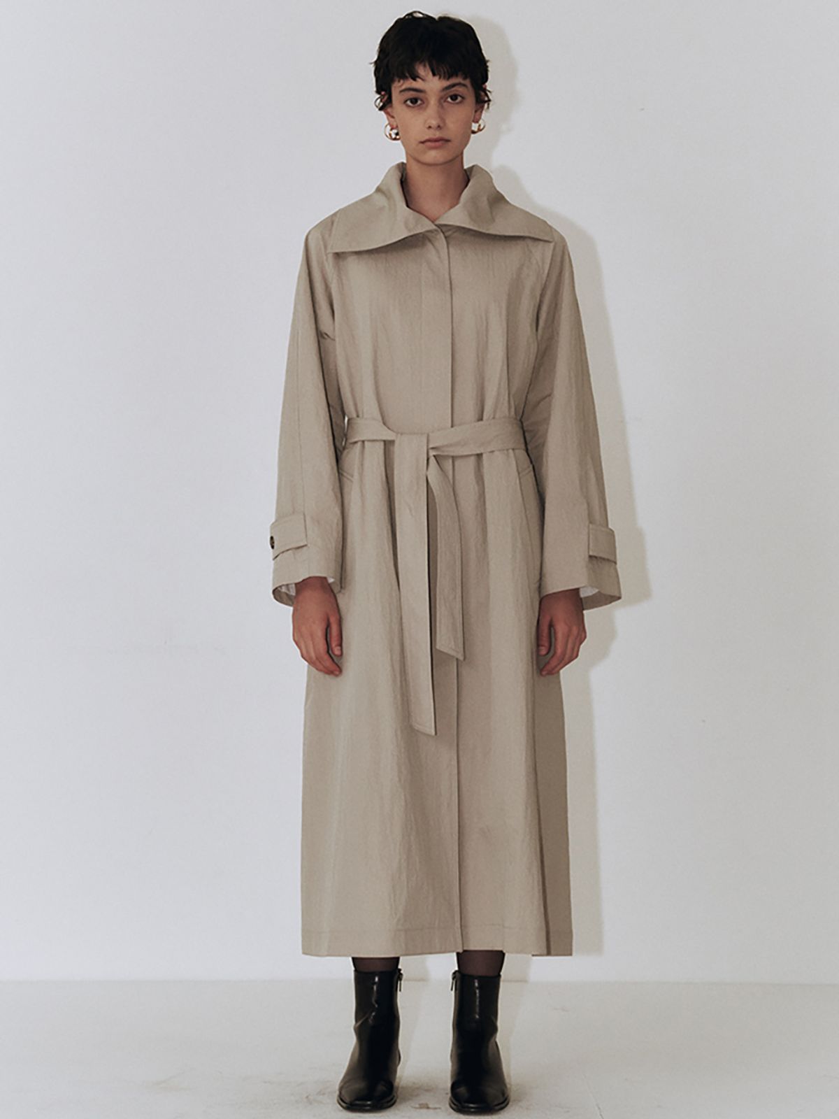 플로우먼(FLOWOMEN) Maxi Trench Coat_Khaki Beige
