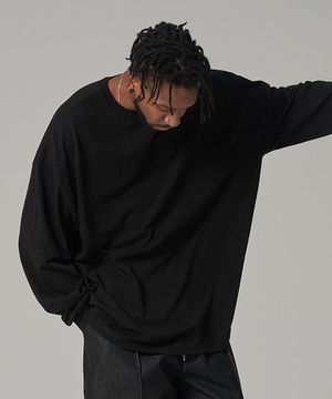 벌룬 라운드 박스티 블랙