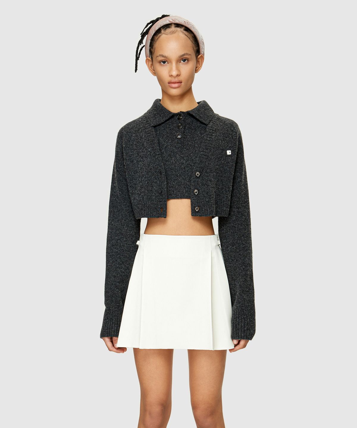 로우클래식(LOW CLASSIC) SCHOOL CARDIGAN SET - CHARCOAL