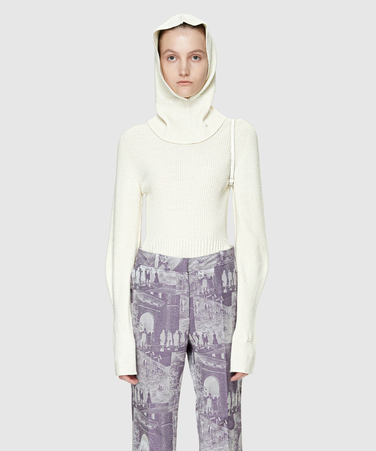 로우클래식(LOW CLASSIC) SLIM SIDE KNIT SET - IVORY