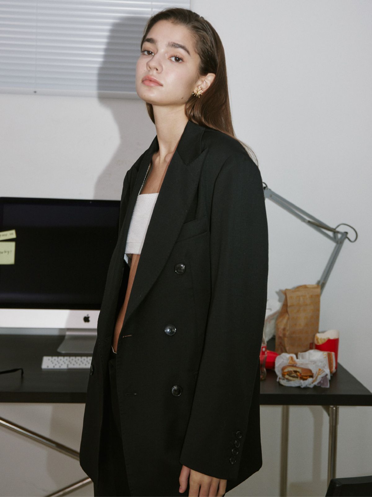 스튜(STHU) [Italy Fabric]Black Double Over Jacket