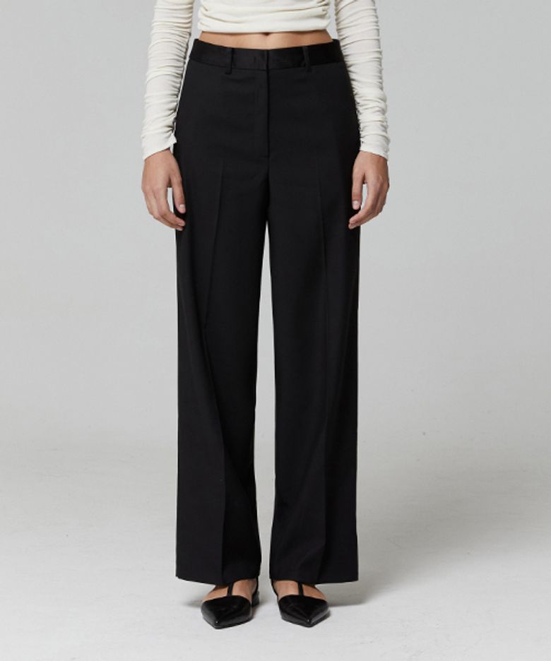 SILKY WAIST SLACKS_BLACK