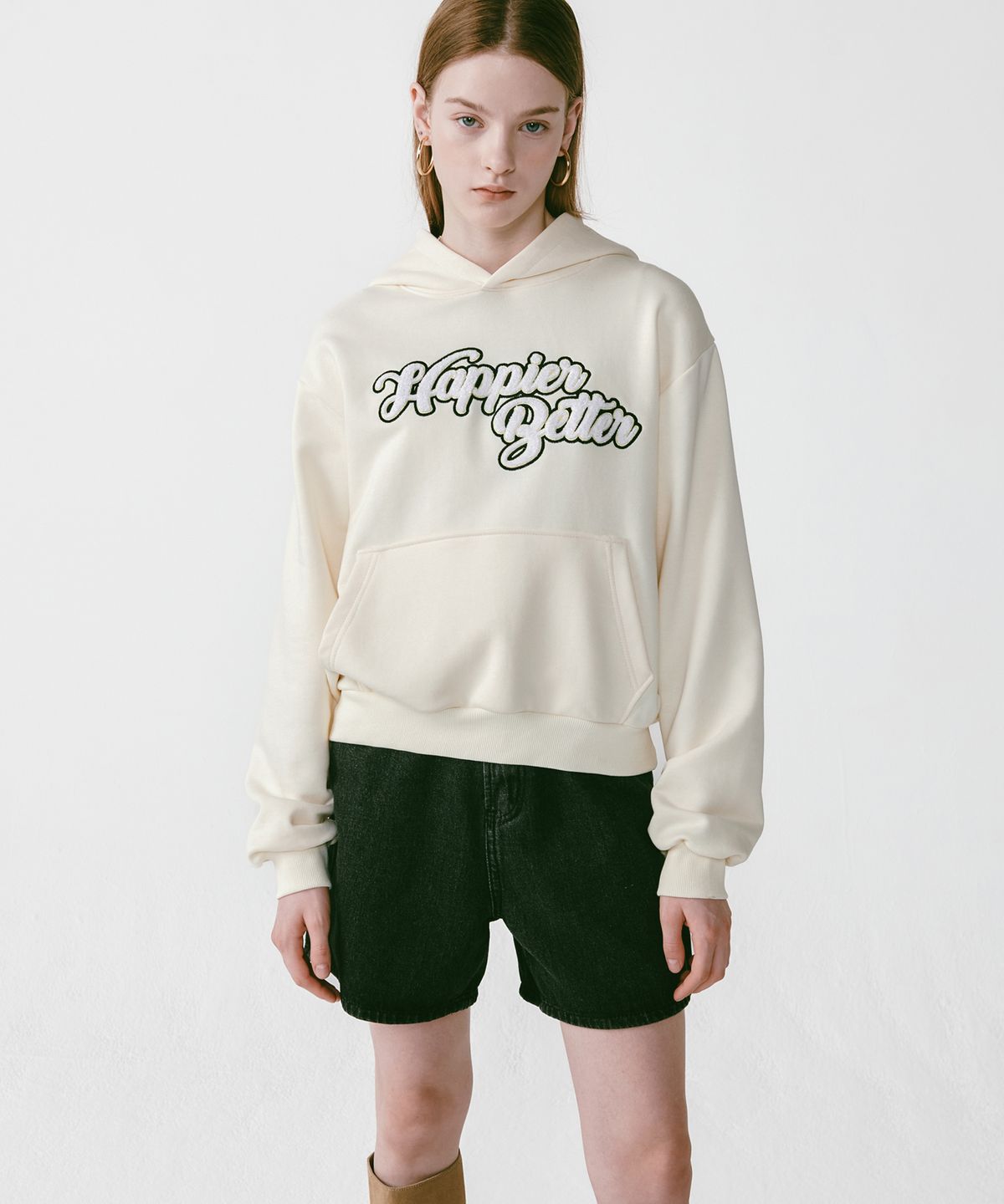로시로우(LOSSYROW) Bookle Logo Hoodie [Cream]