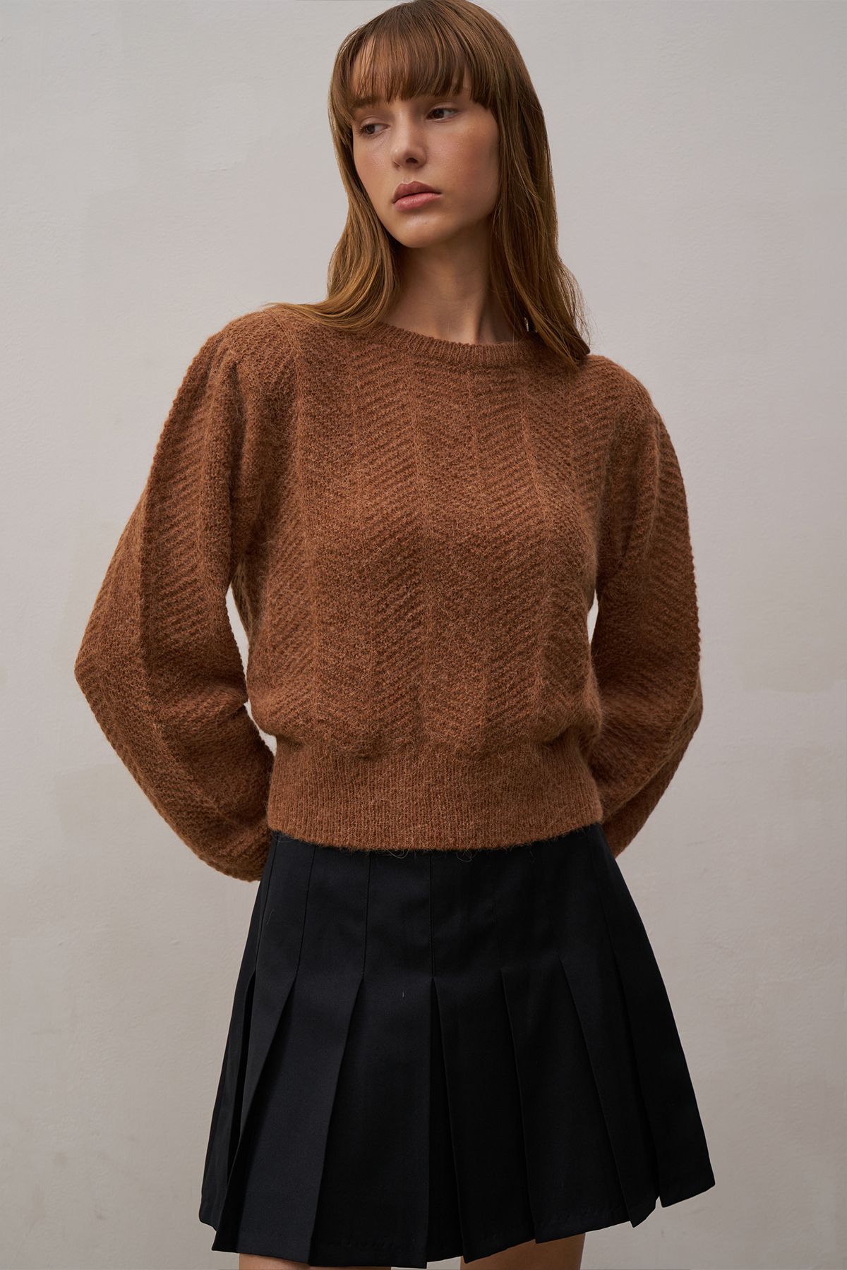 르세지엠(LESEIZEME) Mirad Puff Knit (Brown)