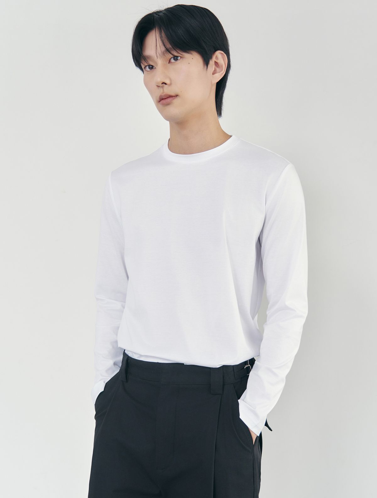 와이잭(YJACK) M_시그니처 클래식 & 베이직 핏 긴소매 티셔츠 (180gsm) KMJT001L