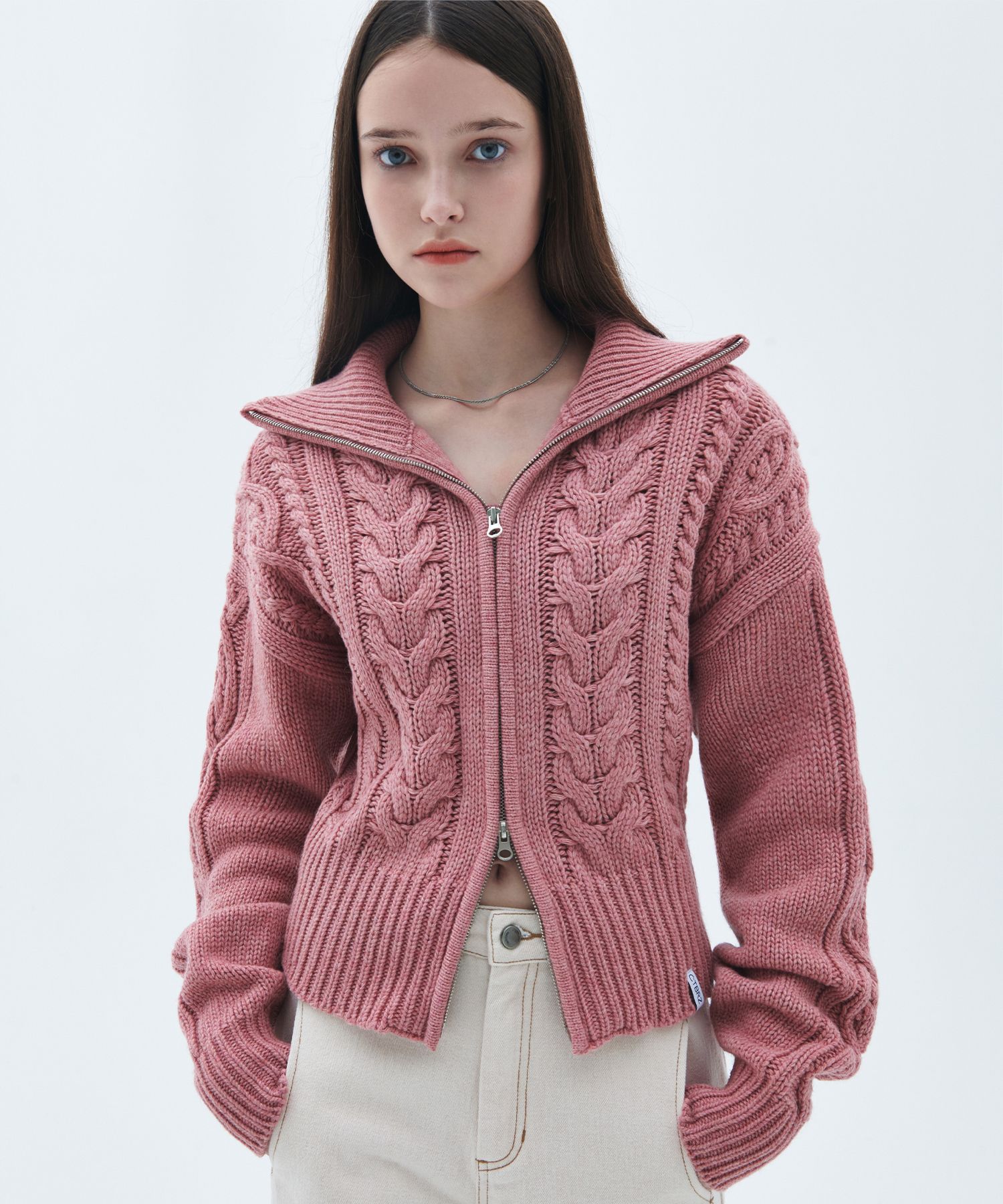 MUSINSA | CITYBREEZE WOMAN [22FW] Wool Cable Zip-up Knit