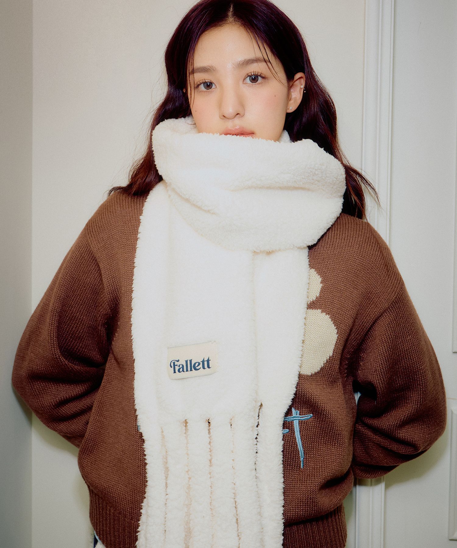 マフラー・ストール Fallett Alpaca Boucle Knit Balaclava Ivory FA2404CA04IV MUSINSA | FALLETT Boucle Pocket Scarf Ivory