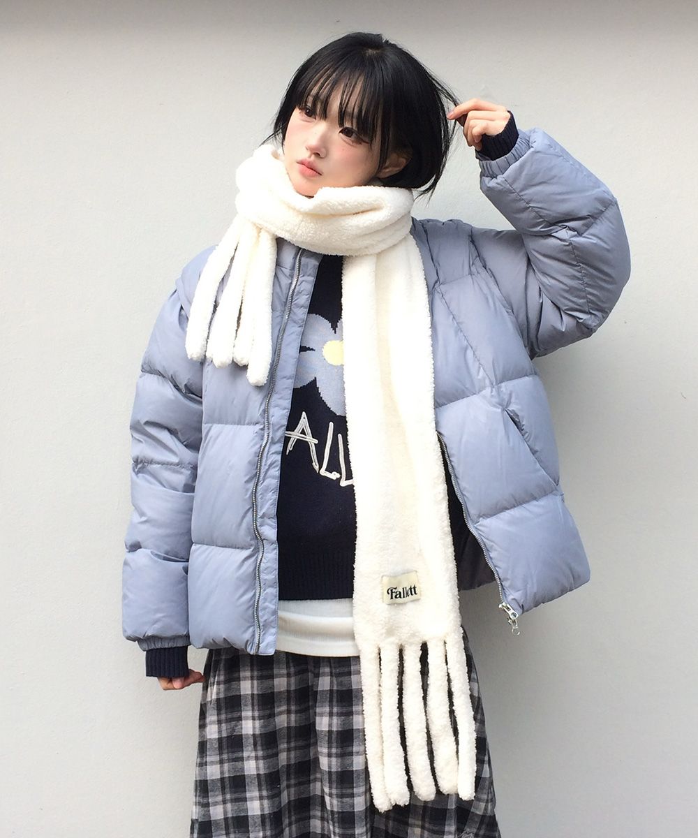 MUSINSA | FALLETT Boucle Pocket Scarf Ivory