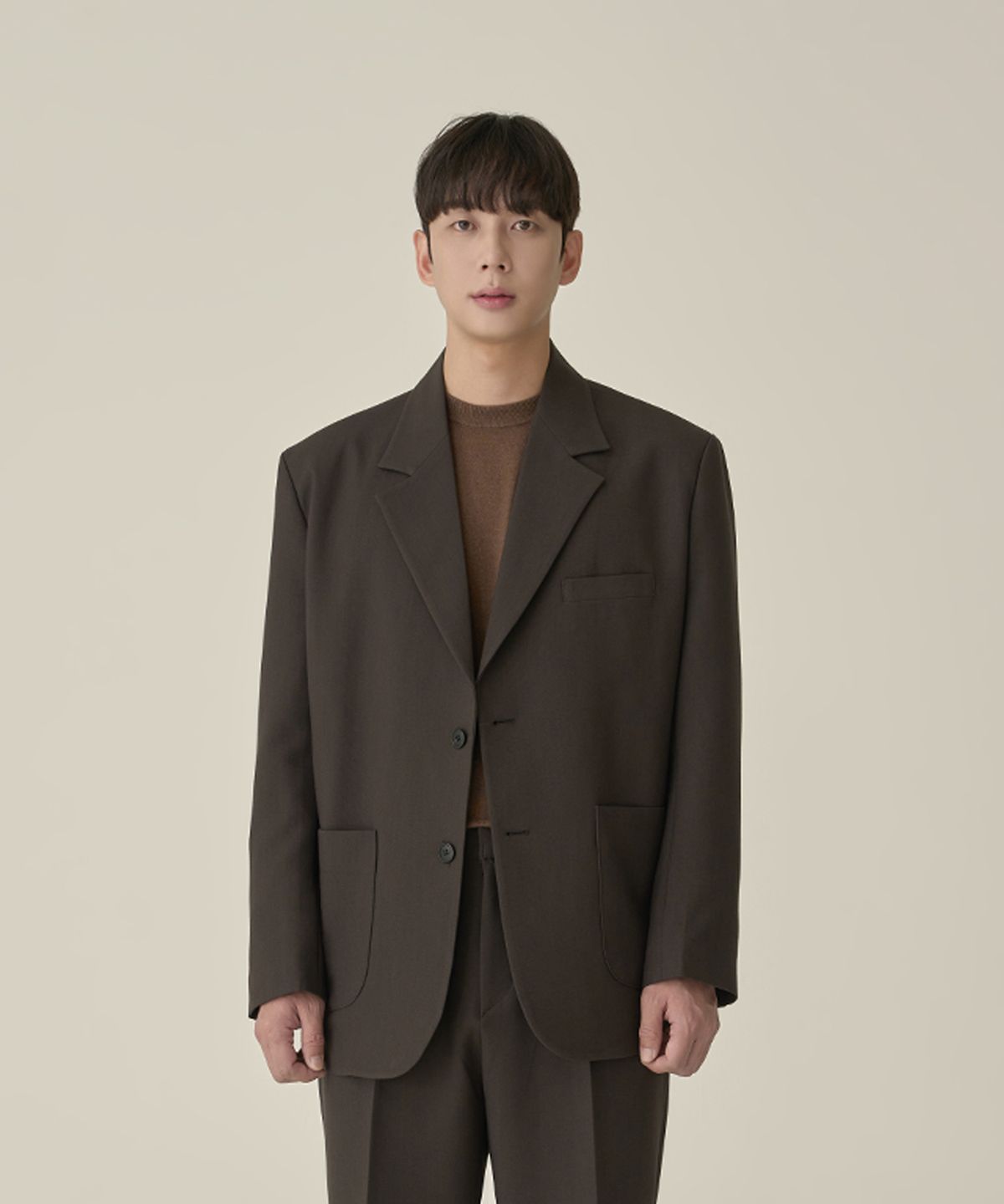 효지(HYOJI) [사계절] 커스터마이징 세미오버 핏 수트 블레이저 (5컬러)