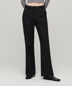 우먼즈 세미 부츠 컷 히든 밴딩 슬랙스 [블랙]