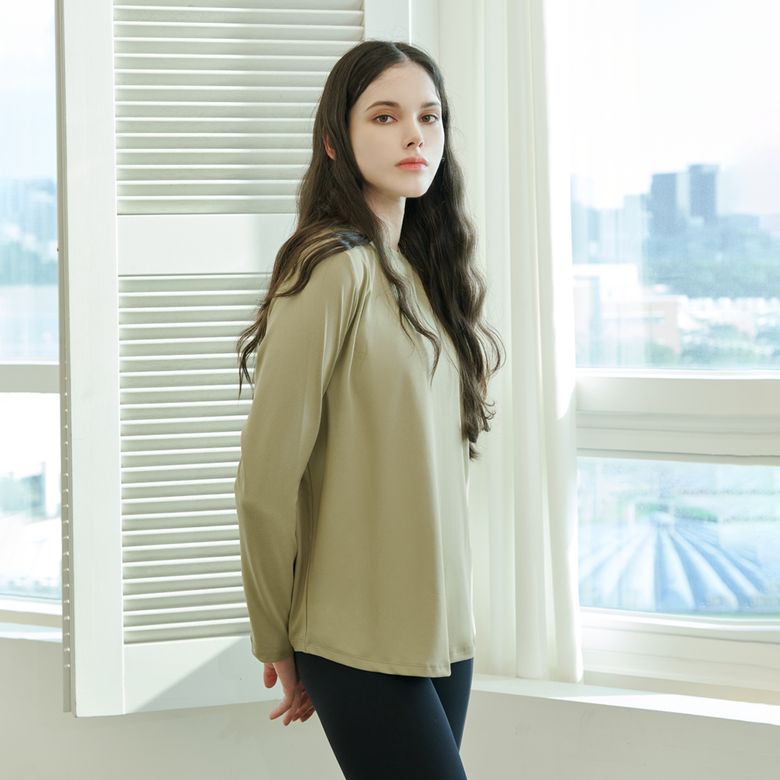 [SWT22018-06] 소프터치 루즈핏 롱 슬리브 올리브