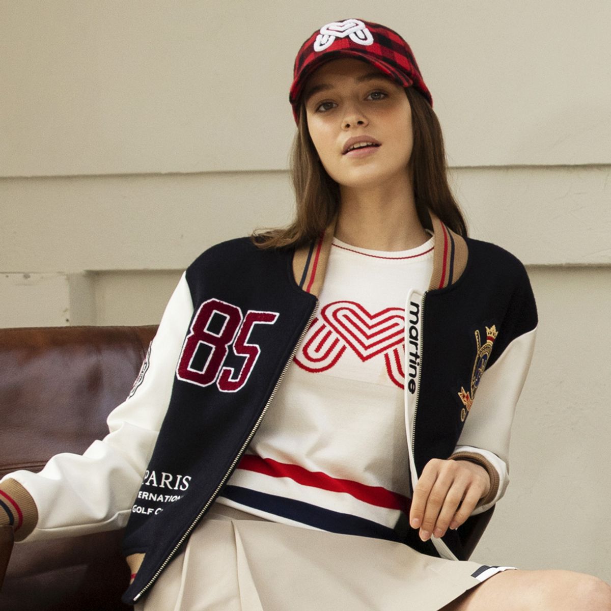 마틴골프(MARTINE GOLF) Boucle Symbol Check Cap_Red