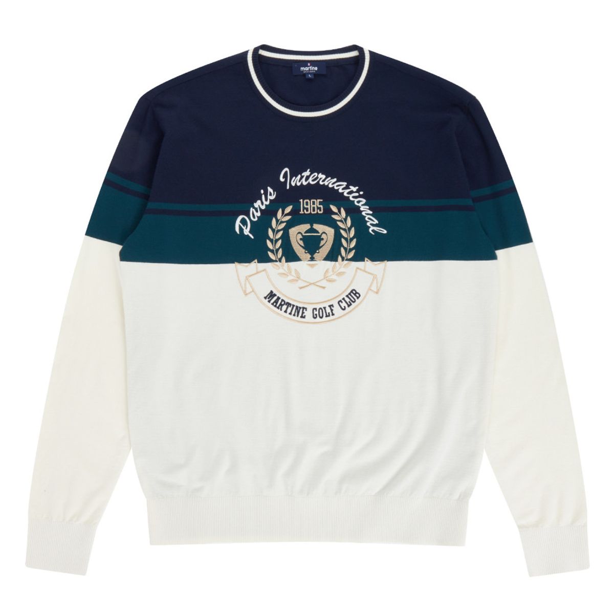 마틴골프(MARTINE GOLF) Color Block Crew Neck Sweater_Navy (Men)