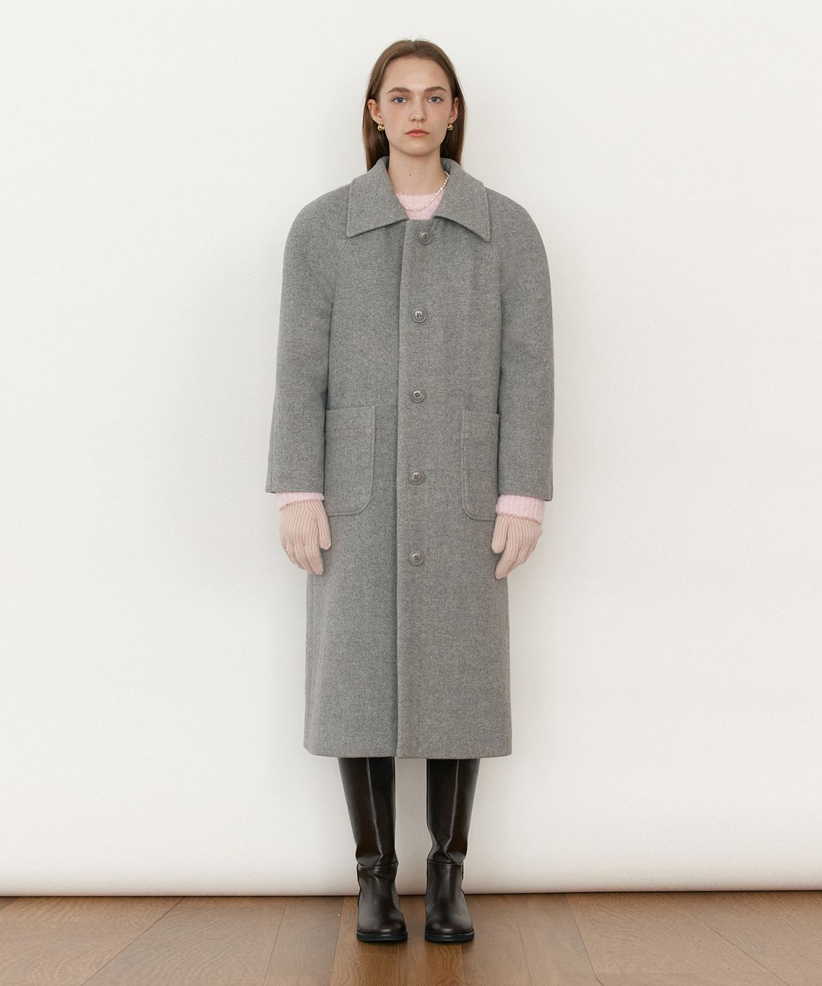 로라로라(ROLAROLA) WOOL SINGLE COAT GRAY