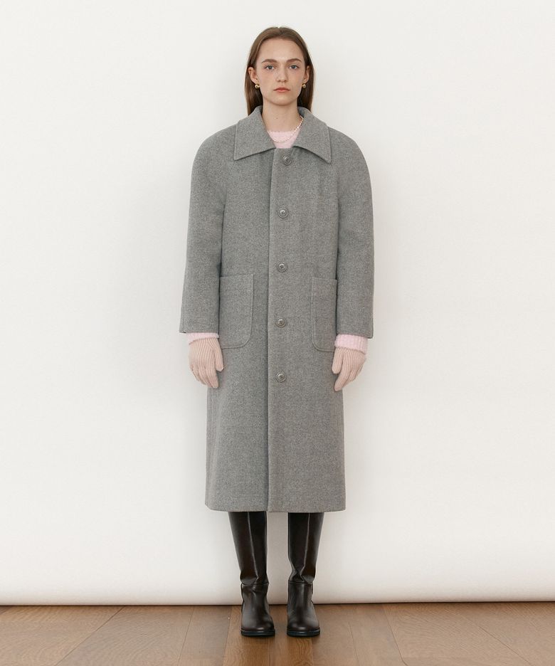 WOOL SINGLE COAT GRAY