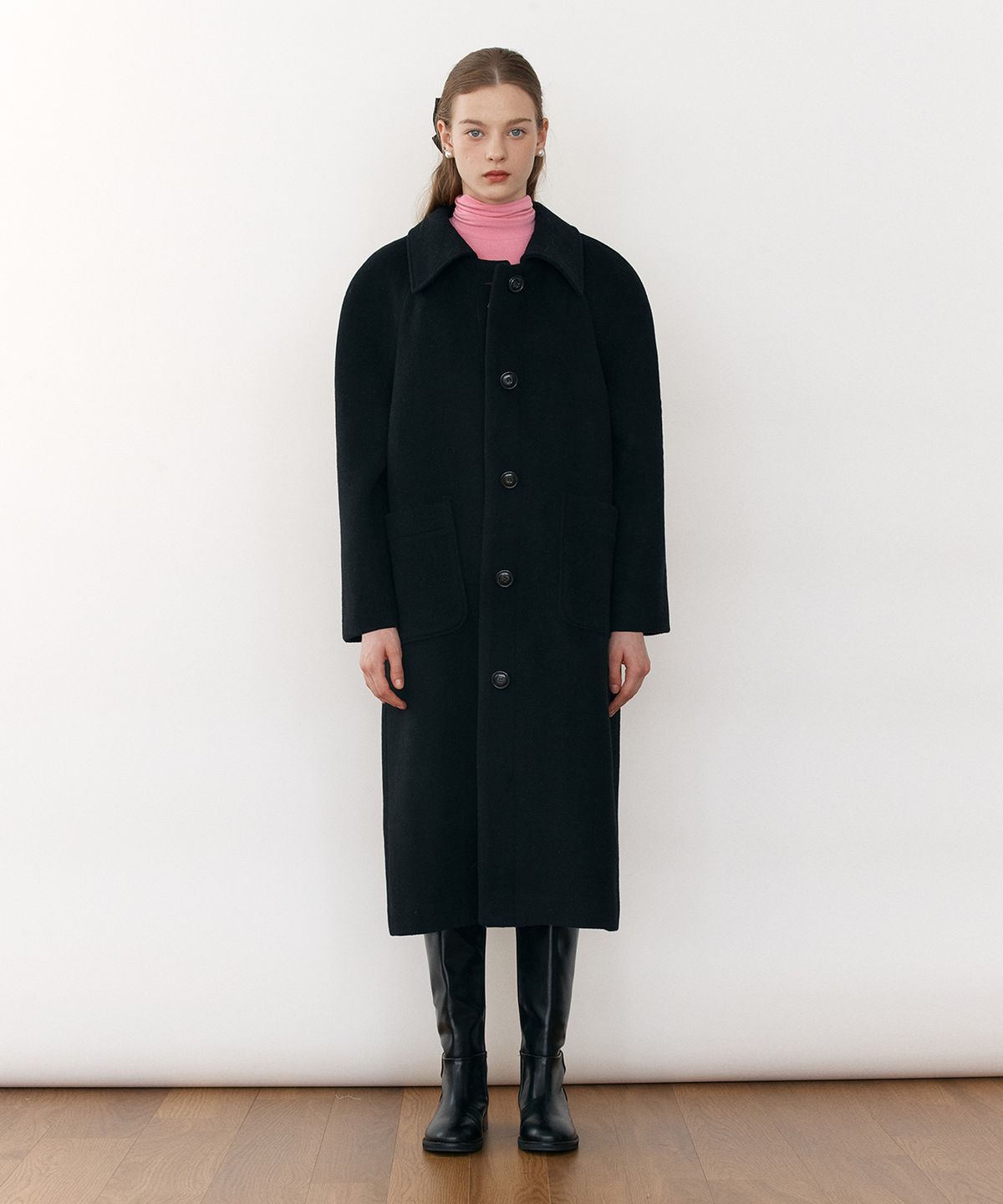 로라로라(ROLAROLA) WOOL SINGLE COAT BLACK