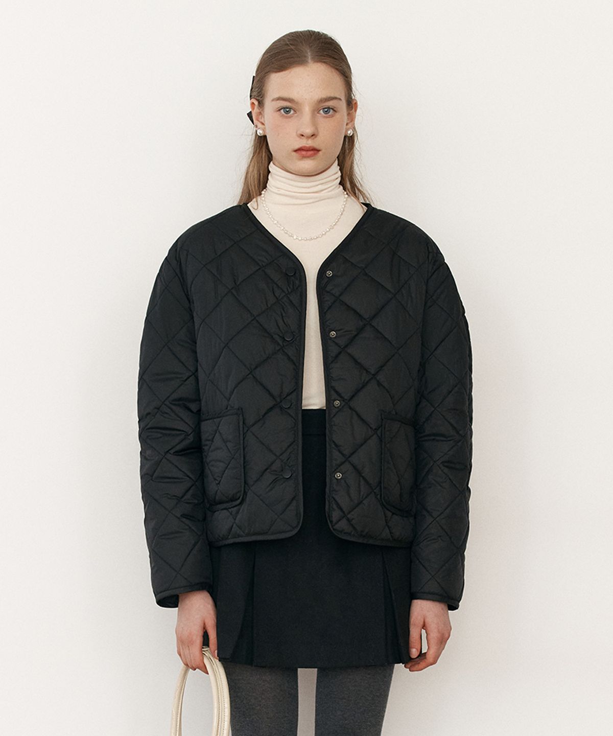 로라로라(ROLAROLA) QUILTING SHORT JACKET BLACK