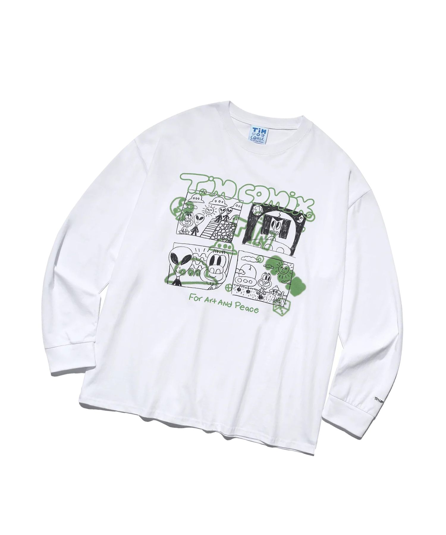 ★TIMCOMIX★ Comics spray cartoon graphic long sleeve white MUSINSA | TIMCOMIX Comics Spray Cartoon Graphic Long