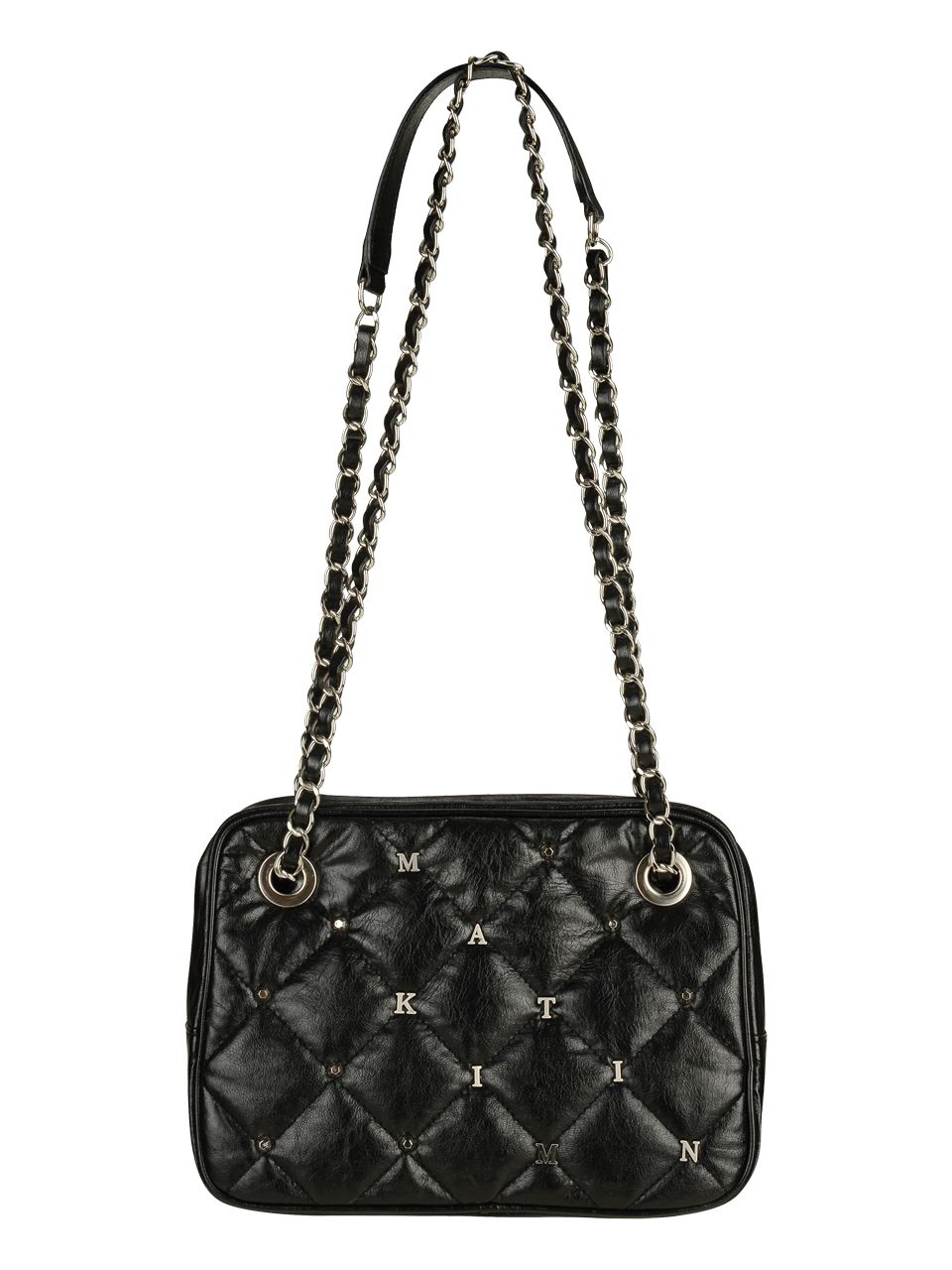 MUSINSA | MATIN KIM STUD MIDDLE QUILTING BAG IN BLACK