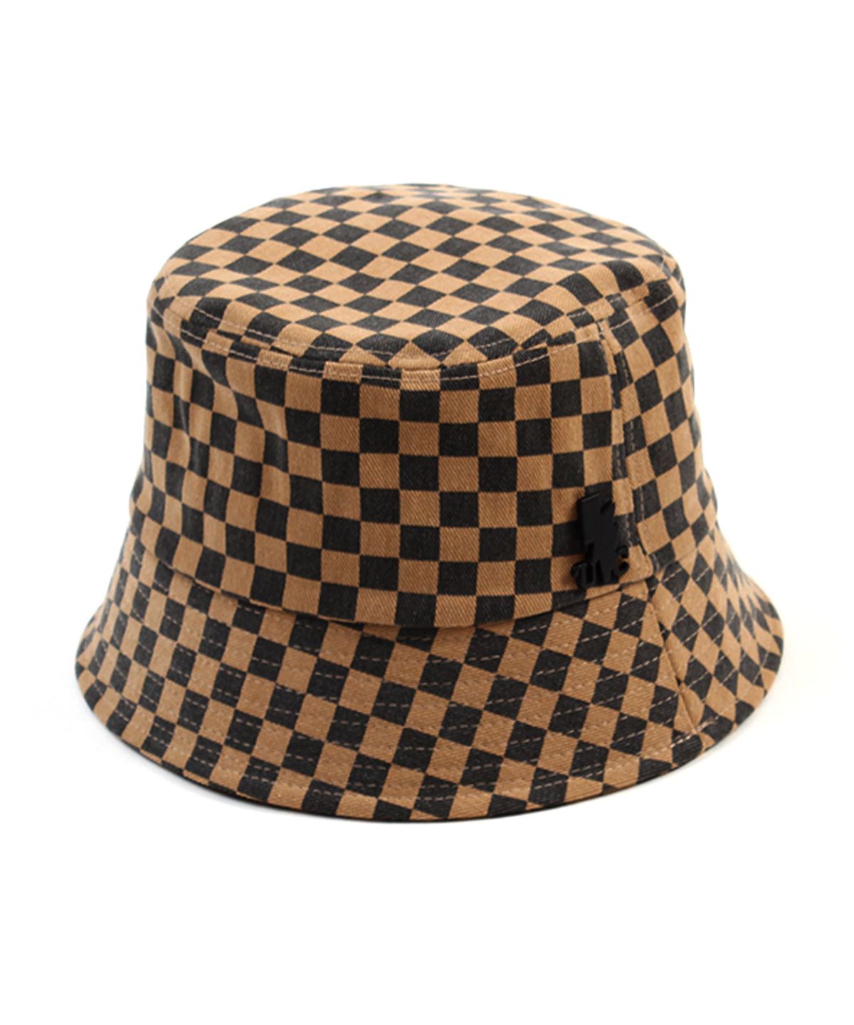 유니버셜 케미스트리(UNIVERSAL CHEMISTRY) Side Thunder Border Check Brown Bucket Hat 체크버킷햇