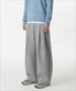 더블 니트 투 턱 와이드 라운지 스웨트 팬츠 [미디엄 그레이]