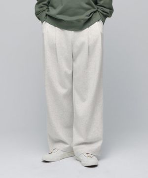 더블 니트 투 턱 와이드 라운지 스웨트 팬츠 [오트밀]