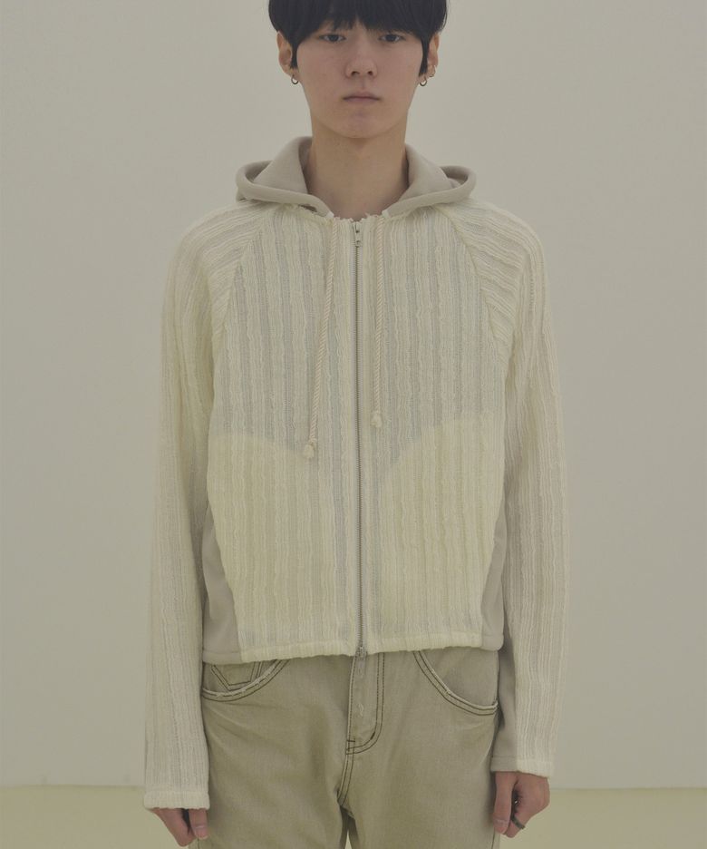 Whale hood zip-up (White)