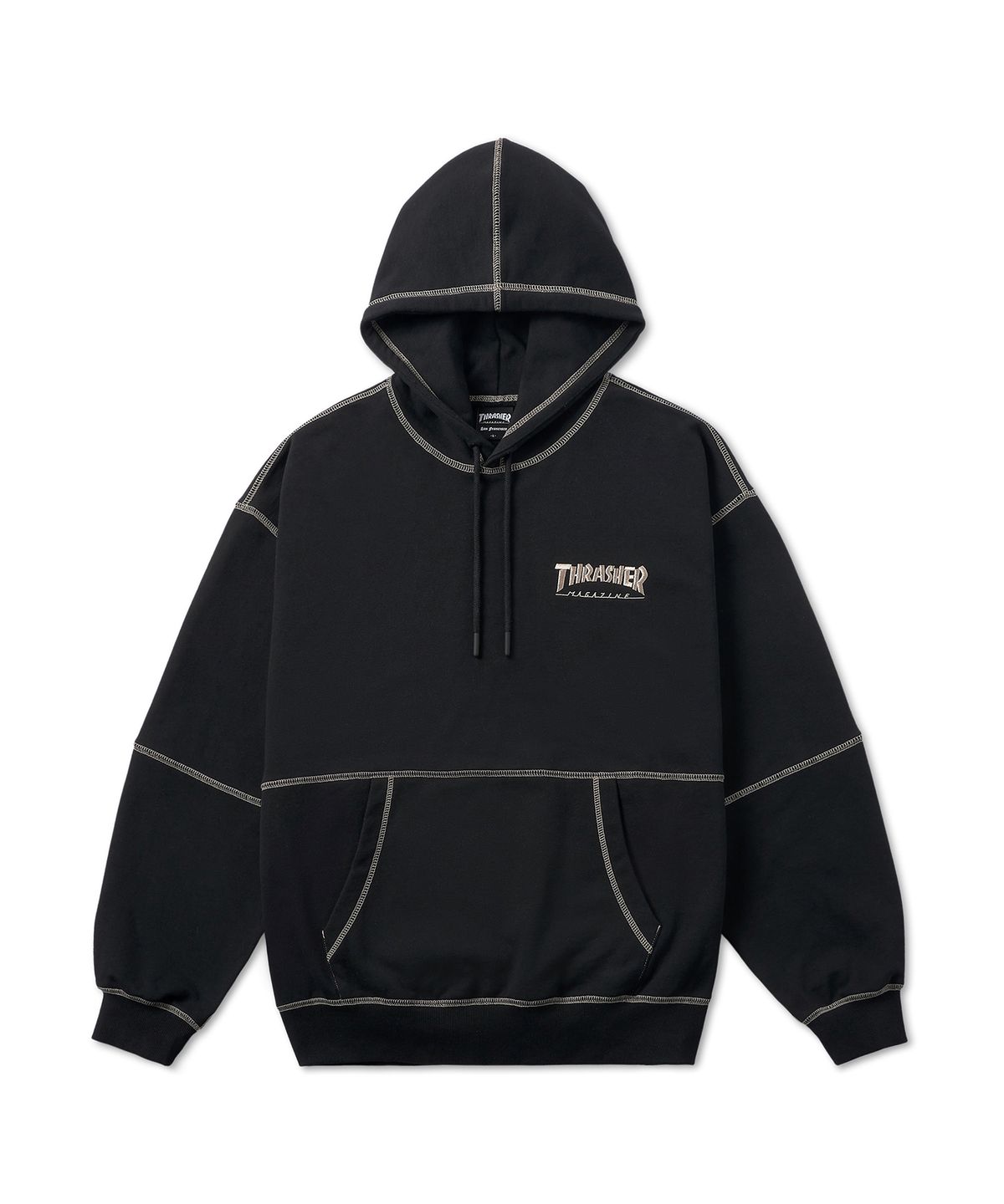 트레셔(THRASHER) 스티치 스몰 매거진 로고 후디 블랙 01