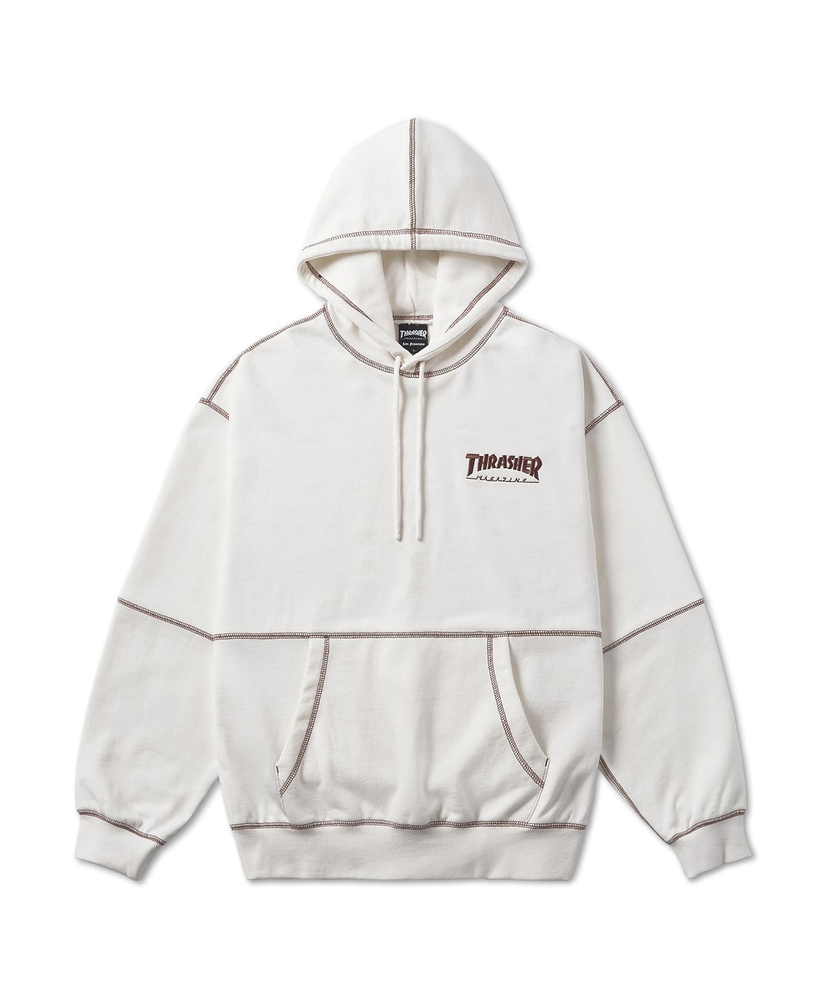 트레셔(THRASHER) 스티치 스몰 매거진 로고 후디 아이보리